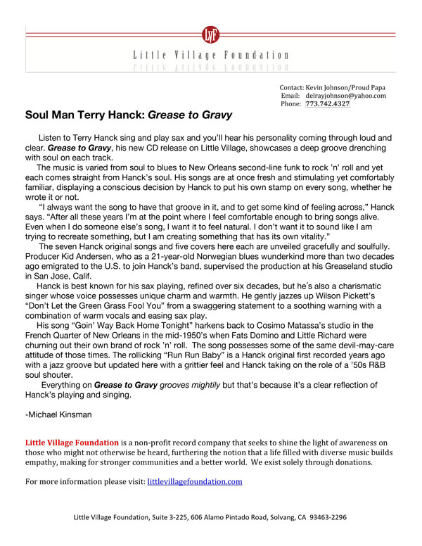 Soul Man Terry Hanck